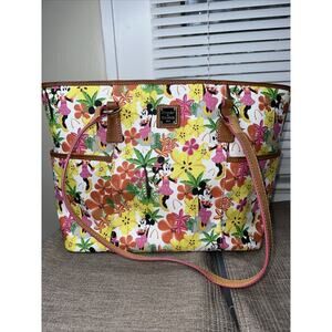 Dooney Bourke Disney Aulani Minnie Mouse Paradise Tropical Floral Large Tote Bag